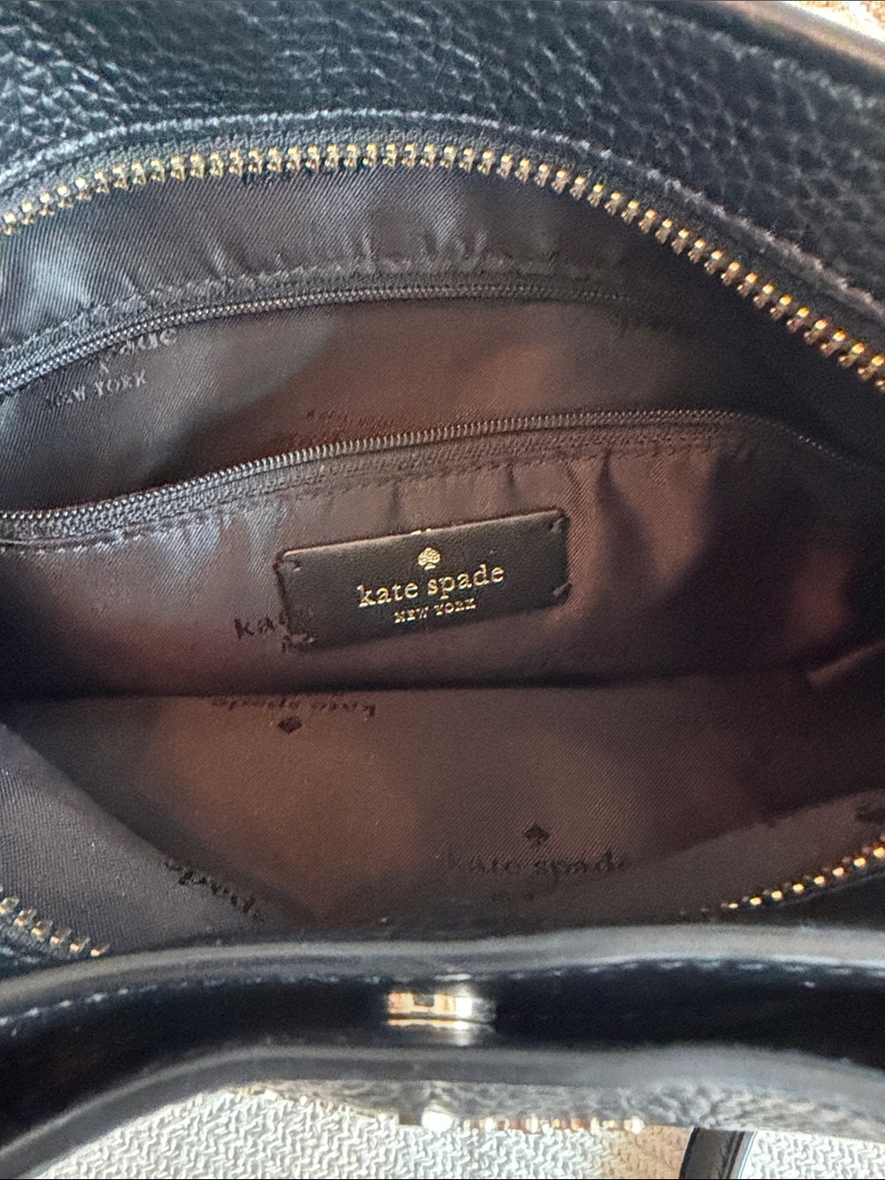 kate spade Black Pebbled Leather Crossbody Bag with Gold Hardware - Picture 7 of 11